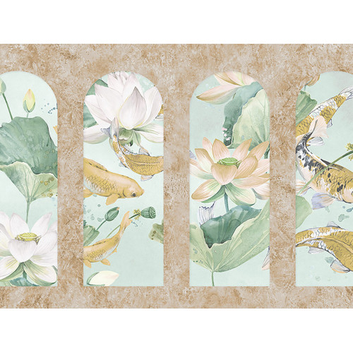 Панно Zambaiti Parati Satin Flowers IV Z66867, 5,10×3,00 м, винил на флизелине